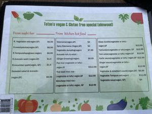 Vegan Menu at Teton Kitchen in Buffalo