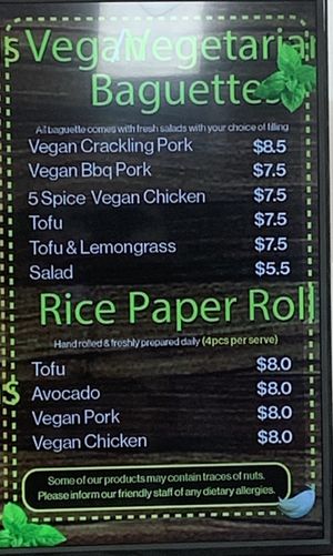 Vegan options  at Luke's Bakery in Reservoir