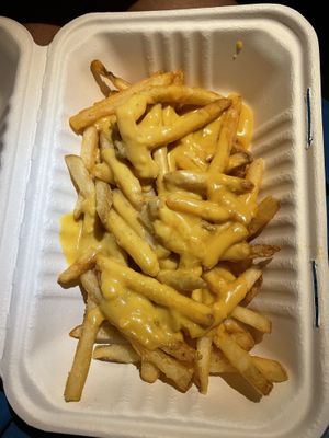 Vegan cheese fries with a bit of spice at Senor Sisig in Oakland