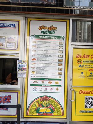 Vegano menu at Senor Sisig in Oakland