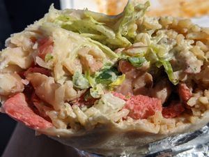 Vegano tochino senor Sisig burrito at Senor Sisig in Oakland