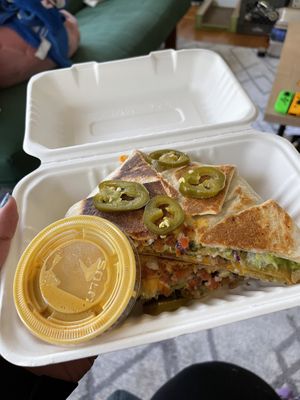 Vegan pork crunchadilla  at Senor Sisig in Oakland