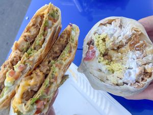 Crunch a dilla and CA sisig burrito  at Senor Sisig in Oakland