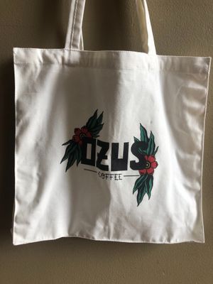 Reusable bags at Ozus Coffee in Battery Point