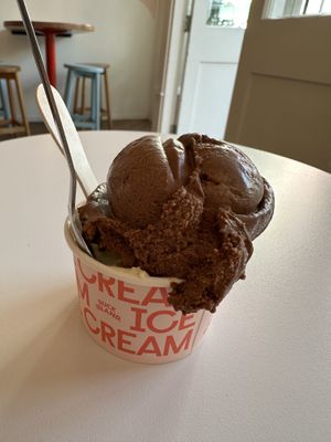 Coconut chocolate and passion fruit coconut   at Duck Island Ice Cream in Wellington