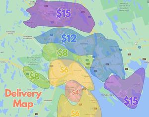 Delivery Map at Valerie Recipes in Halifax
