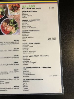 Build your own salad at De Leon Latin Cocina in St Augustine