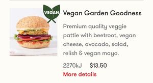 Vegan Garden Goodness  at Grill'd in Bendigo