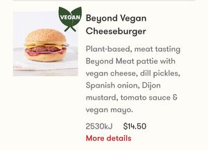 Vegan cheeseburger at Grill'd in Bendigo