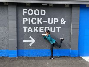 In front of the pick up location  at BAR A BRIK in Orlando