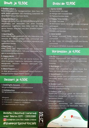 Menu July 2021 at Sen Vegan Cuisine - Moorenstraße in Dusseldorf