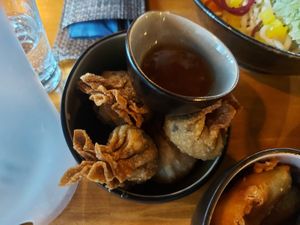 Extremely greasy bundles. at Sen Vegan Cuisine - Moorenstraße in Dusseldorf