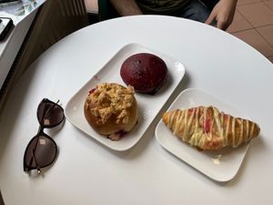 Selection of sweets for brunch :D at Strava in Krakow