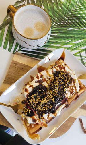 Gofry z wegańska bita smietana at Strava in Krakow