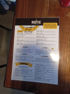 Carta2 at Rustic Urban Food in Esplugues De Llobregat