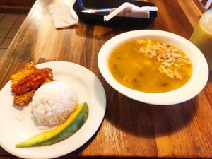 Ajiaco at Veggie Beans and Shakes in Bogota