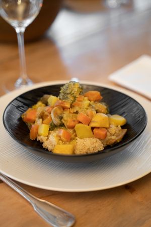 Quinoa with spiced vegetables @SamuelLhermillier at Sur Mon Chemin  in Cahuzac Sur Vere