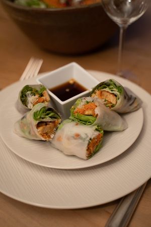 Vegan spring rolls @SamuelLhermillier at Sur Mon Chemin  in Cahuzac Sur Vere