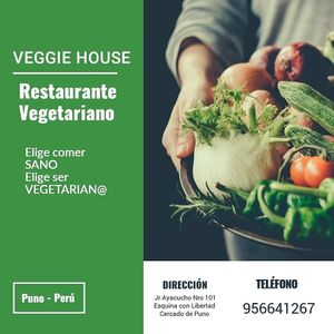 Comiendo frutas y verduras la vida perdura. at Restaurante Veggie House in Puno