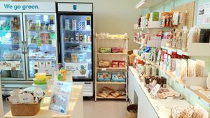 interior of location - food section  #Veganuary at B:green in Seoul