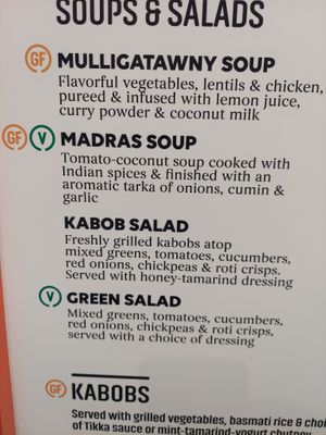 Menu at Tarka Indian Kitchen in San Antonio