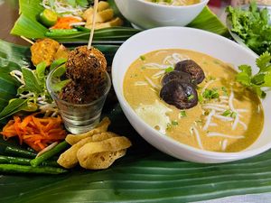 Laksa Sarawak Vegan at Hawa's Artisan Kitchen in Lahad Datu