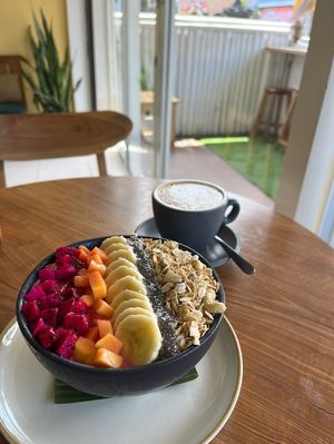 Dragonlicious Bowl and Cappuccino   at ZUMO in Kuta