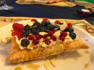 pastry with vegan cream and berries  at Veg and Veg in Turin
