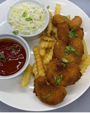 Schrimp, coleslaw, and fries at VeegMe - Maybe closed in Temecula