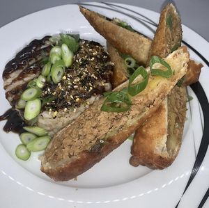 Furikake rice w/ stake & cheeze V-Rolls at VeegMe - Maybe closed in Temecula