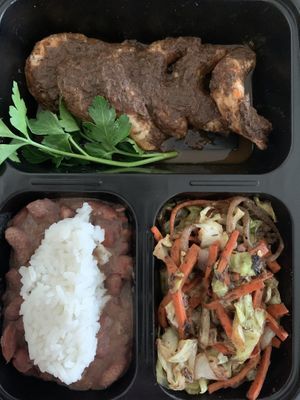 Jerk Schrimp w/ cabbage and red beans & rice at VeegMe - Maybe closed in Temecula