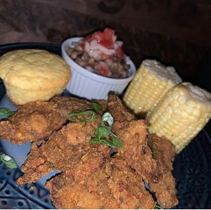 Chikun, black eyed peas, & corn at VeegMe - Maybe closed in Temecula