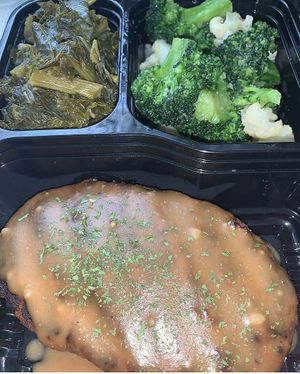 V loaf w/ collard greens and broccoli at VeegMe - Maybe closed in Temecula