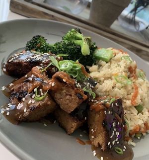 Asian Vib Tips, broccoli and fried rice  at VeegMe - Maybe closed in Temecula