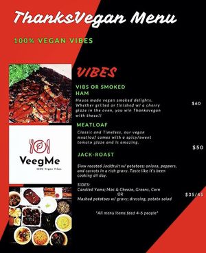 ThanksVegan Menu at VeegMe - Maybe closed in Temecula