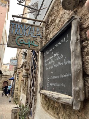 Exterior sign  at La Triskalla in Essaouira