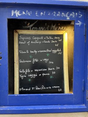 Menu  at La Triskalla in Essaouira