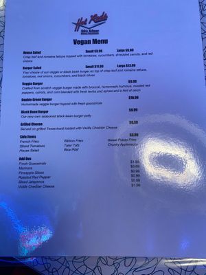 Menu 1 at Hot Rods 50's Diner in Alcoa