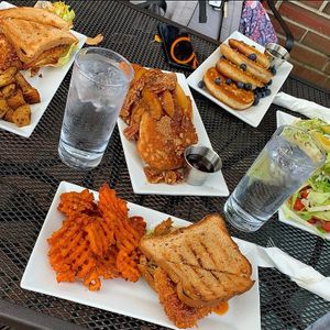 Outdoor seating!

Blackened Cajun Cauliflower Sandwich, Peach Cobbler Pancakes, Lemon Poppy Seed Pancakes, Breakfast Tostadas!

Brunch: 11am-2pm at LesbiVeggies in Woodbury