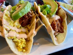 Breakfast tacos at LesbiVeggies in Woodbury