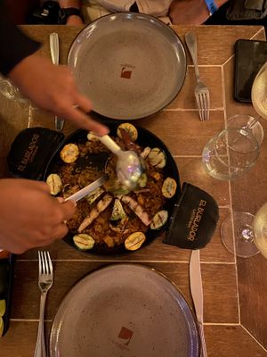 Vegan paella at El Burlador Gastrobar in Cartagena