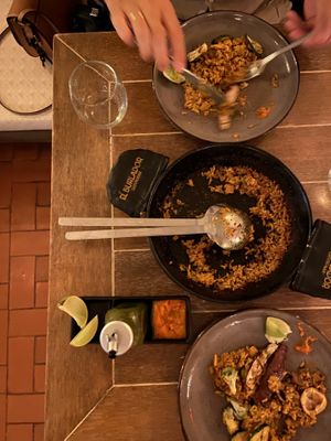 Vegan paella  at El Burlador Gastrobar in Cartagena