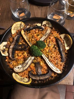 Vegan paella   at El Burlador Gastrobar in Cartagena
