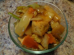 Half portion of Szechwan Vegetable & Brown Bean Curd. Standard dish, was hoping for brown bean curd and not just brown sauce. The Zen Tofu Cashew Stir-Fry is this same dish with cashews on top. at Szechwan Garden in Lakewood