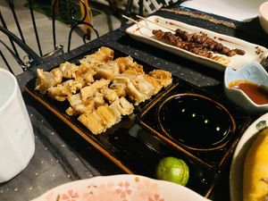 Tofuchon x isaw kalsada at Capri Island Bakery Cafe in Laguna