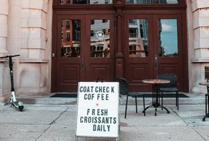 Outside at Coat Check Coffee in Indianapolis