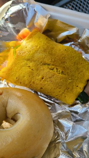 Wonder Woman omelet with Megg and vegan cheese at Seaside Bagels in Wilmington