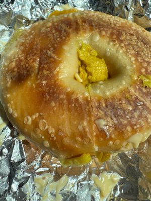 Vegan sausage egg and cheese at Seaside Bagels in Wilmington