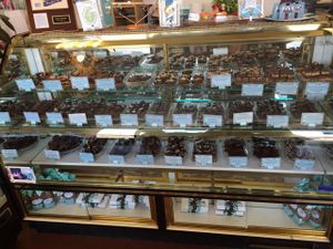 one of a few of the chocolate cases at Divine Treasures in Manchester