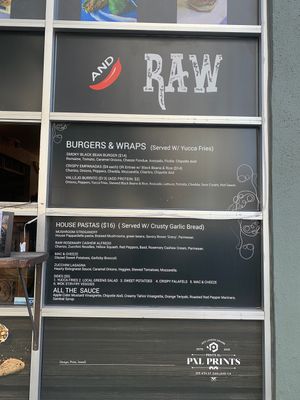 Menu at Roasted and Raw in Oakland
